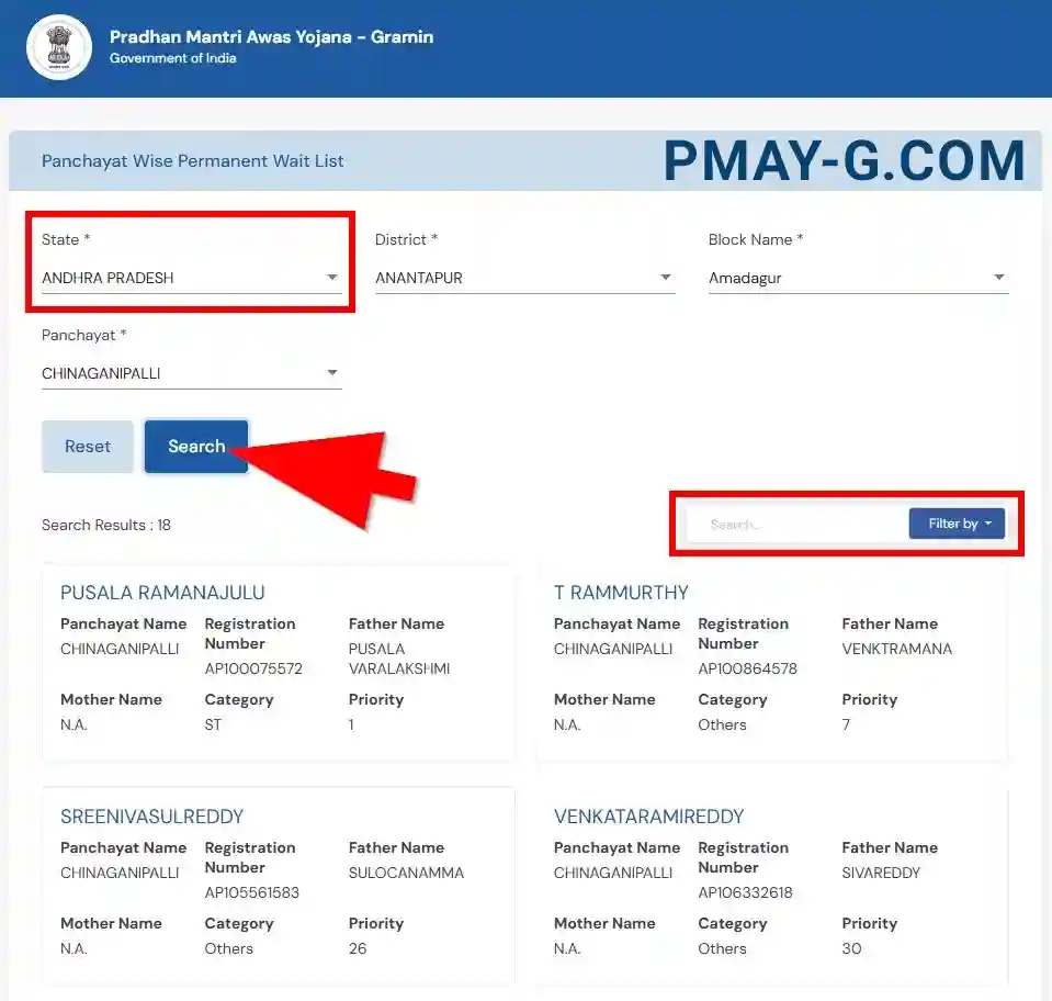 Andhra Pradesh PMAY-G Permanent Waiting List 2025-26